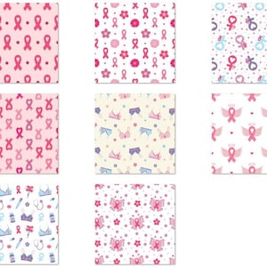 BCA21 - Breast Cancer Awareness Fabric, Pink ribbon, Pink Bows, Awareness Month, Breast Cancer Fabric By the yard, Custom Print Fabric