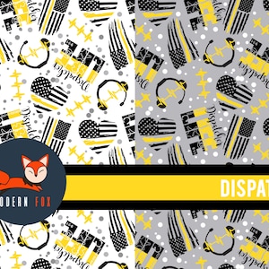 Dispatcher Fabric, Nobody Fights Alone Fabric, First Responder Fabric, Dispatcher Life Fabric, Custom Printed Fabric By The Yard (DPAT1)