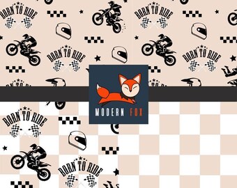 BIKE3 - Dirt Bike Fabric, Motorcycle Fabric, Bike Fabric, Racing, Custom Printed Fabric By The Yard