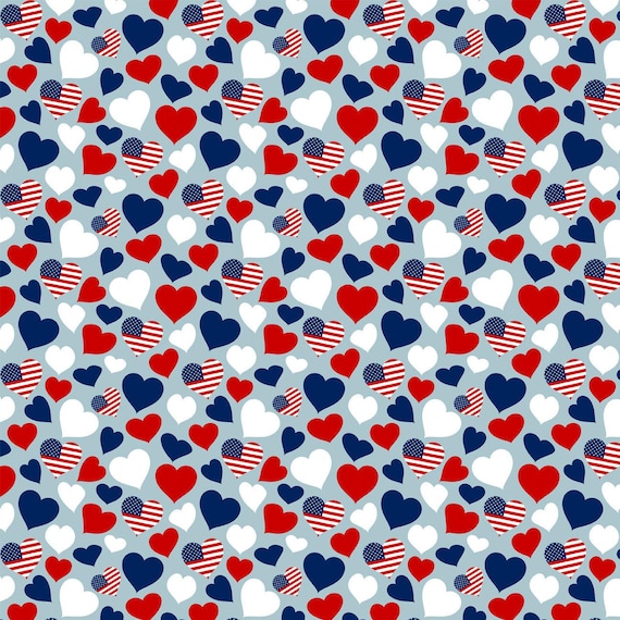 Star Spangled Fabric, Patriotic Stars Fabric, White Stars Red Stars Blue Stars Fabric, Fourth of July Fabric by the Yard (ID12)