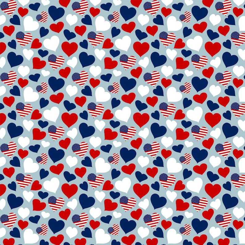 Star Spangled Fabric, Patriotic Stars Fabric, White Stars Red Stars Blue Stars Fabric, Fourth of July Fabric by the Yard (ID12) afbeelding 1