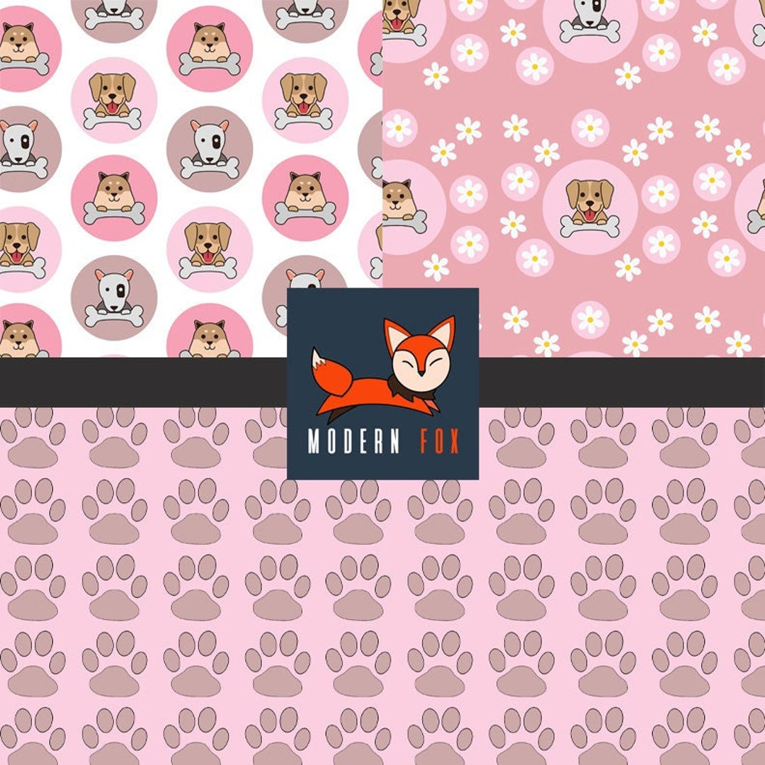 Cute Dog Fabric by the Yard, Dog Fabric, Cute Puppies Fabric by the