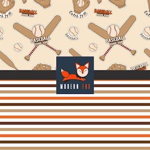BSB21 - Baseball Fabric, Sport Fabric, Custom Printed Fabric By the Yard