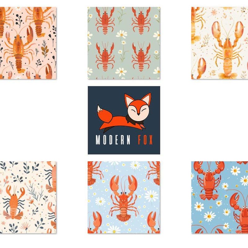Lobster Print Pattern Floor Mat