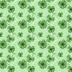 STP8 - Lucky, Four Leaf Clover, Shamrock, St. Patrick's Day Fabric, St. Patrick's Fabric, Custom Printed Fabric By The Yard