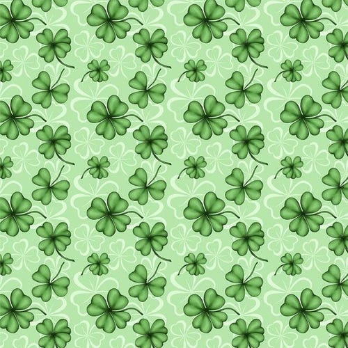 STP8 - Lucky, Four Leaf Clover, Shamrock, St. Patrick's Day Fabric, St. Patrick's Fabric, Custom Printed Fabric By The Yard 