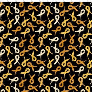 Childhood Cancer Awareness Fabric, Gold Ribbon Fabric By the yard, Custom Print Fabric (AWAR2)