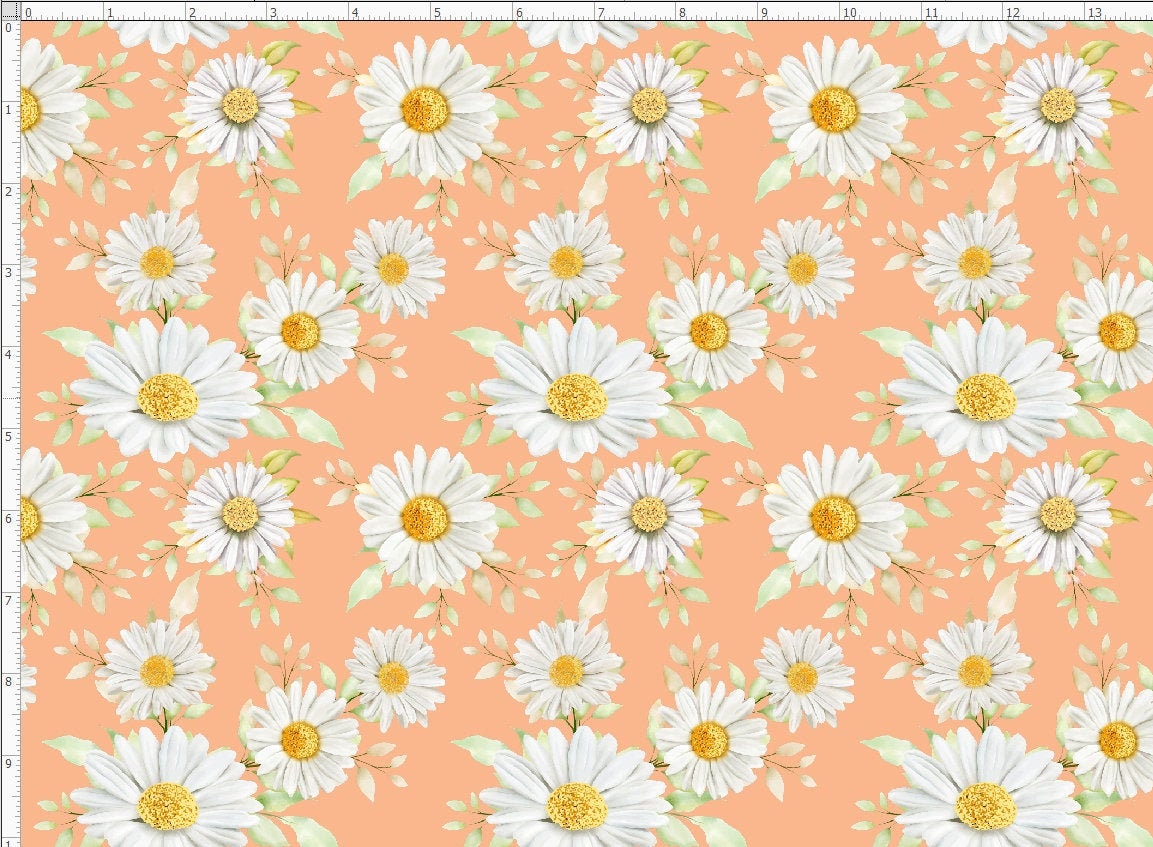 Daisy Flower Fabric White Daisy Fabric Daisy Fabric White Etsy