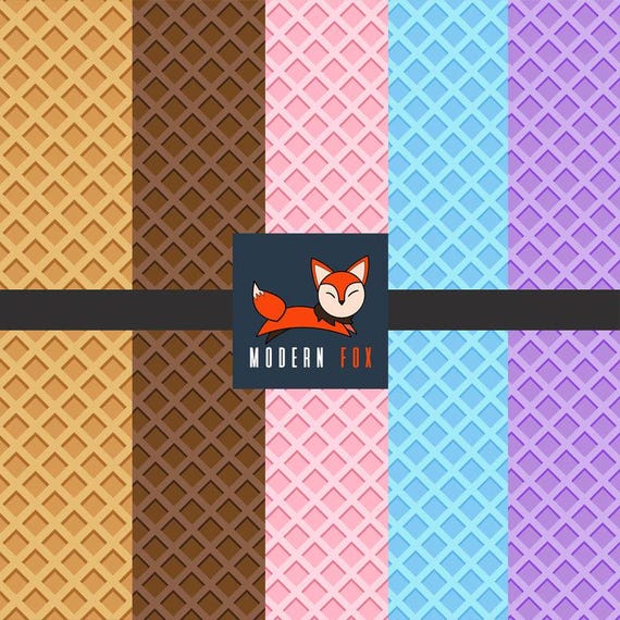 Waffle Fabric, Ice Cream Fabric, Breakfast Fabric, Chocolate Fabric (WFL2)