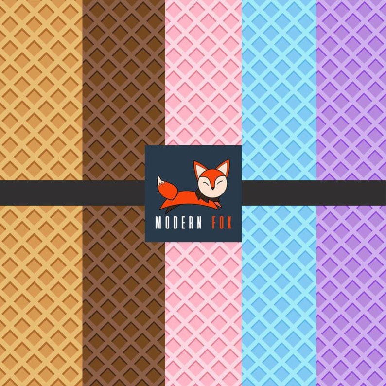 Waffle Fabric, Ice Cream Fabric, Breakfast Fabric, Chocolate Fabric (WFL2) image 1