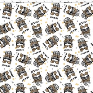 Mother's Day Fabric, Celebration fabric, MOMLIFE Fabric, Custom Print Fabric, Fabric By The Yard (MOM7)