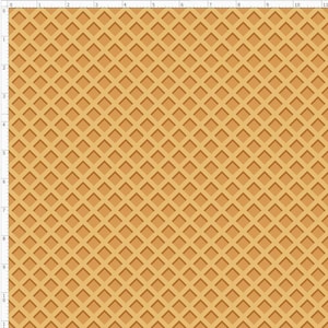 Waffle Fabric, Ice Cream Fabric, Breakfast Fabric, Chocolate Fabric (WFL2) BROWN
