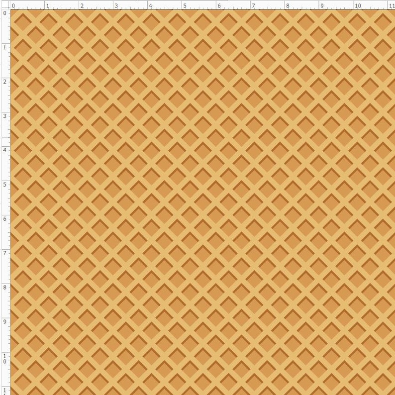 Waffle Fabric, Ice Cream Fabric, Breakfast Fabric, Chocolate Fabric (WFL2) BROWN