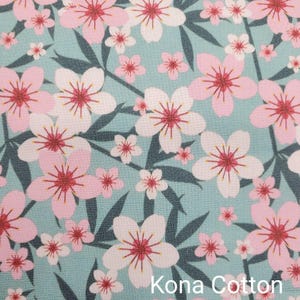 Cherry Blossom Pattern Fabric, Sakura Pattern Fabric, Pink Flower Fabric, Custom Printed Fabric by The Yard (FLW68) image 2