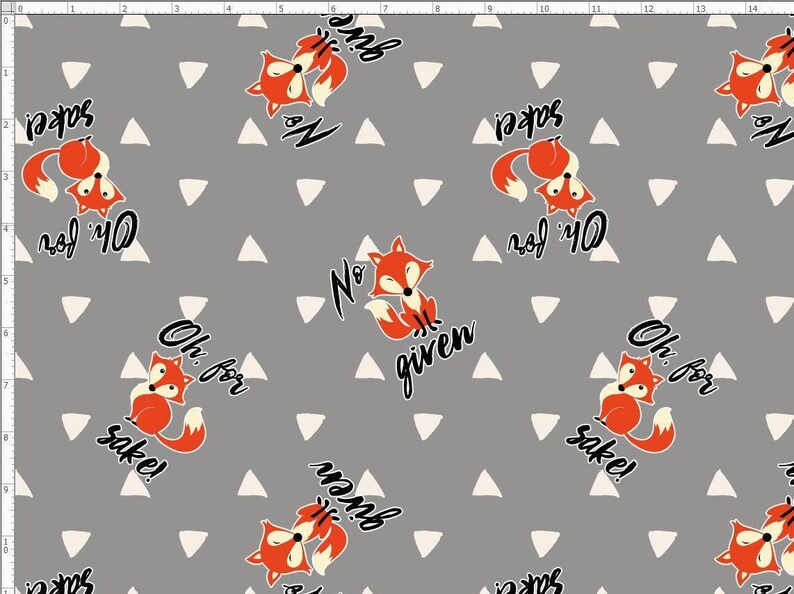 Cute Fox Fabric, No Fox given, Oh for fox Sake, custom Printed Fabric By The Yard (FX1) image 1