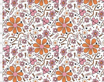 MED15 - Medical Fabric, Health Care Fabric, Health Fabric, Bear Fabric, Custom Printed Fabric