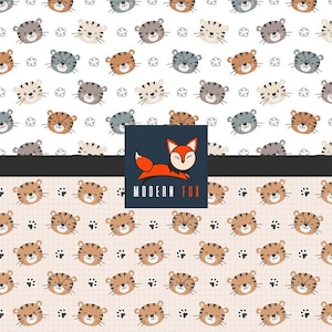TIG5 - Cute Tiger Fabric, Wild animal Fabric, Custom Printed Fabric By the yard