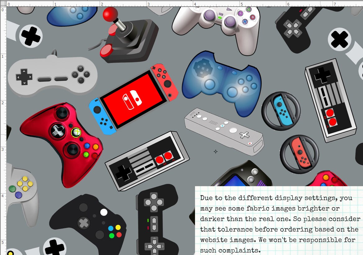 VDO Game Fabric Game Controller Fabric by the Yard Game Etsy