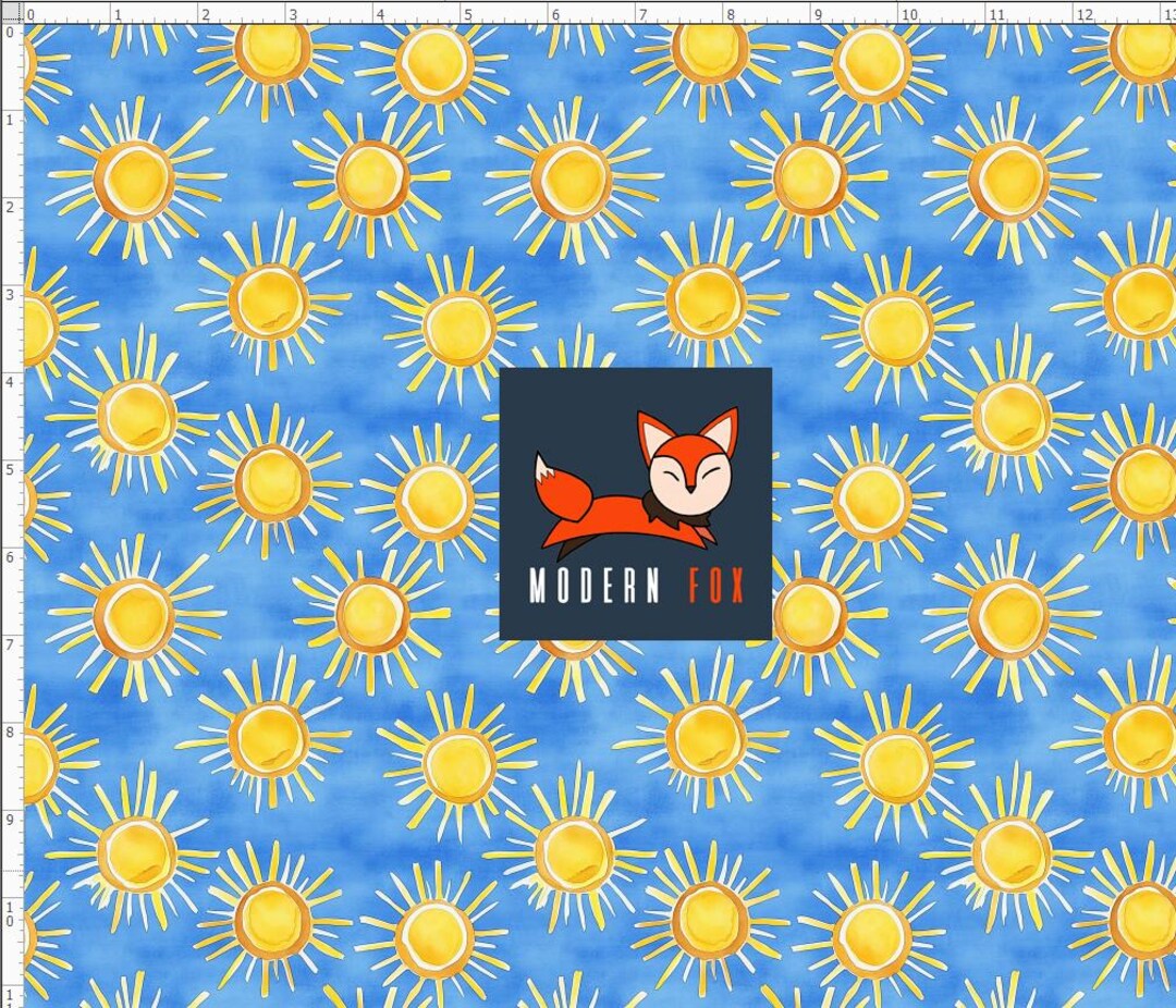 SUN6 - Sun, Sunshine Fabric, Summer Fabric, Sky Fabric, Custom Printed ...