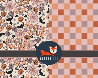 Pocus Halloween Fabric By The Yard, Witch Fabric, Ghost Fabric, Custom Printed Fabric By The Yard (HAL181)