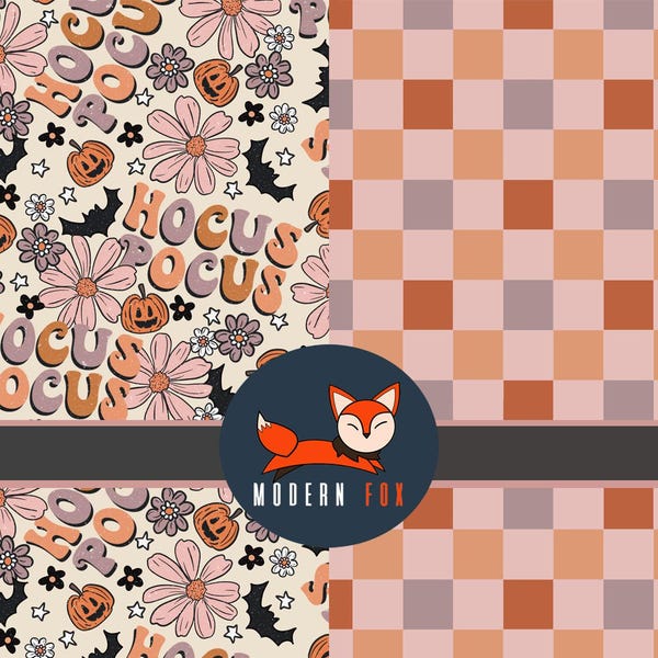 Pocus Halloween Fabric By The Yard, Witch Fabric, Ghost Fabric, Custom Printed Fabric By The Yard (HAL181)