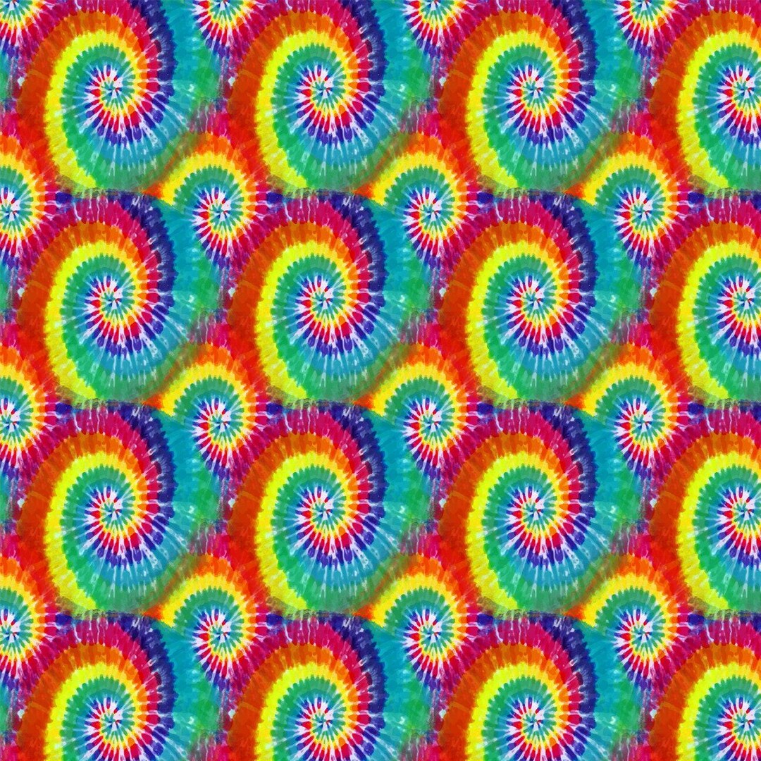 Tie Dye Fabric, Rainbow Tie Dyed Fabric, Rainbow Tie Dye
