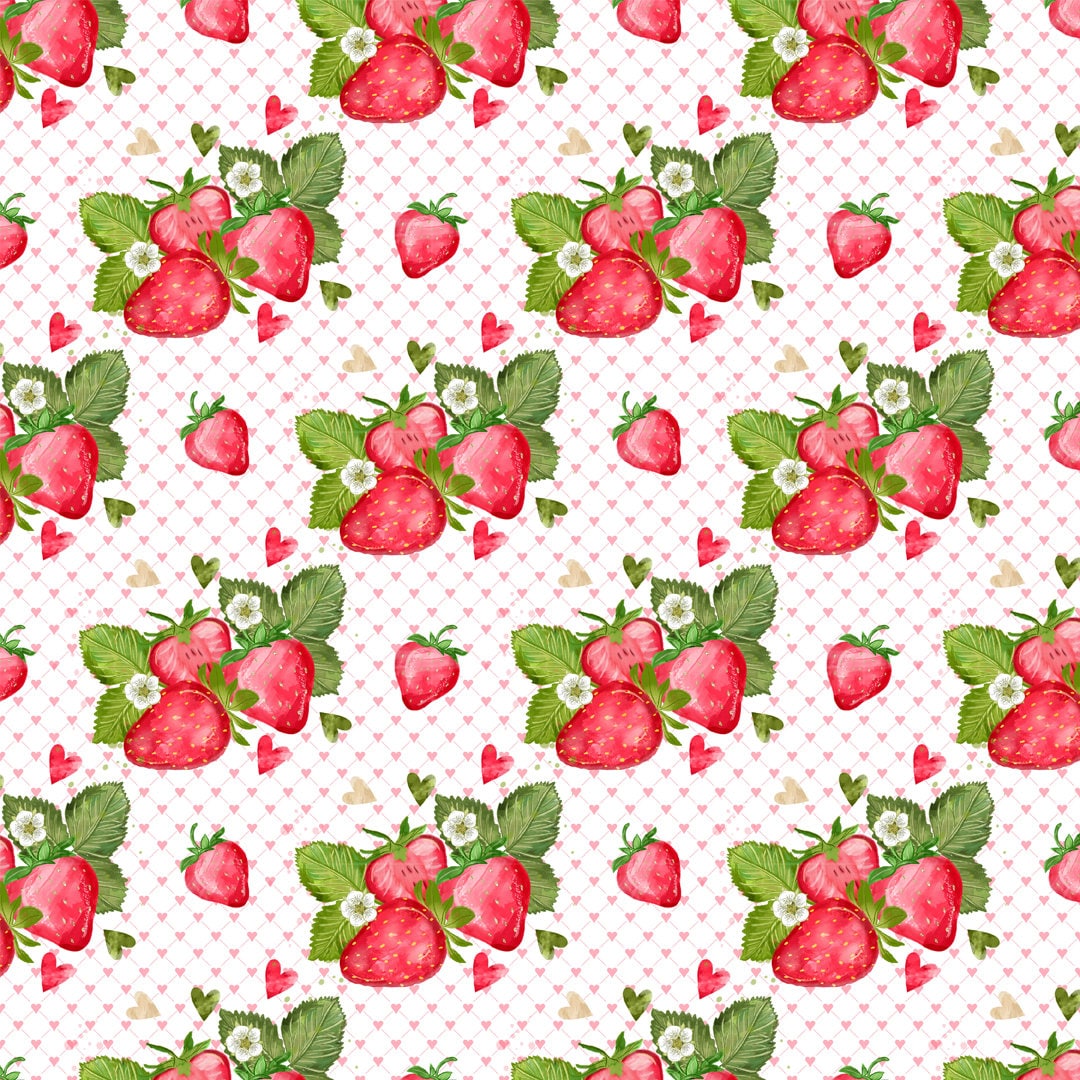Strawberry Floral Satin Fabric By the Yard Pre Order