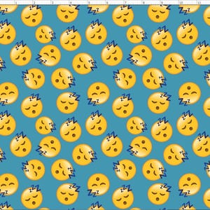 Sleepy Zs, Sleep Emoji, Custom Printed Fabric (EMJ1)