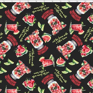 Watermelon Moonshine, Watermelon Fabric, Summer fabric, Spring Fabric, Tropical Fruit fabric by the yard, knit fabric (WM25)