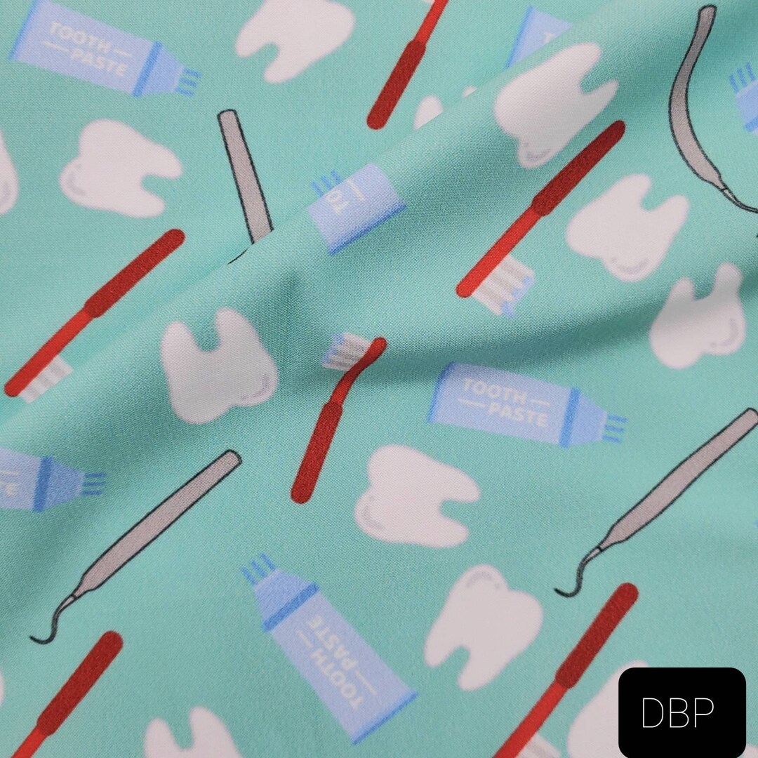 Dental Fabric Health Care Fabric Health Fabric Dentistry Etsy