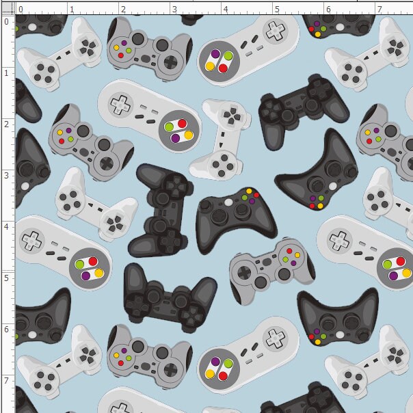 VDO Game Fabric Game Controller Fabric by the Yard Game Etsy