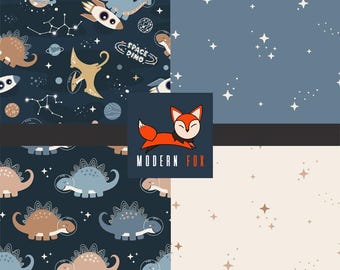 Space Dino Fabric, Dinosaurs Fabric By The Yard (DINO40)