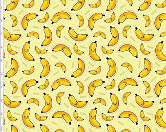 BNA1 - Bananas, Fruit, Custom Printed Fabric by The Yard