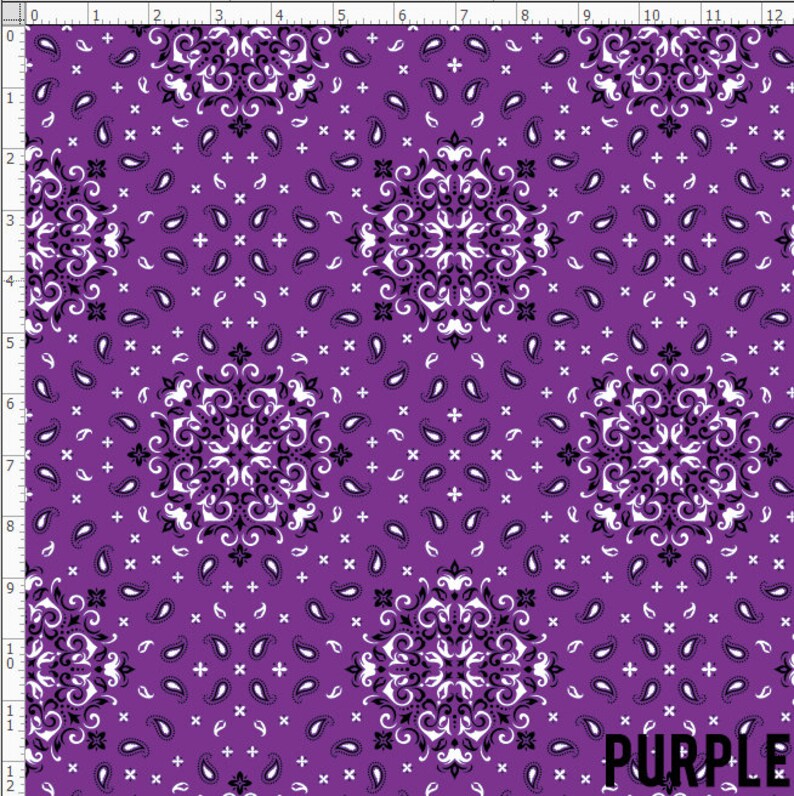 Bandana Fabric Paisley Bandana Fabric Custom Printed Fabric Etsy