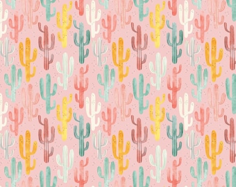 Southwestern Cactus Modern Fabric, Cactus Fabric, Custom printed Fabric  (CTUS8)