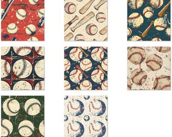 BSB26 - Sport Fabric, Retro Baseball Fabric, Custom Printed Fabric By the Yard