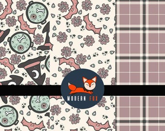Pocus Halloween Fabric By The Yard, Witch Fabric, Ghost Fabric, Custom Printed Fabric By The Yard (HAL179)