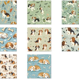DG62 - Adorable Beagle Fabric by the Yard, Beagle Puppies, Pet Fabric, Fabric By the yard