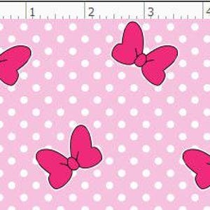 Pink Bows Fabric, 100% Organic Interlock Knit, Kona Cotton, Cotton Spandex Jersey Knit, Bullet Liverpool Fabric, Fabric By The Yard (BW3) imagen 2