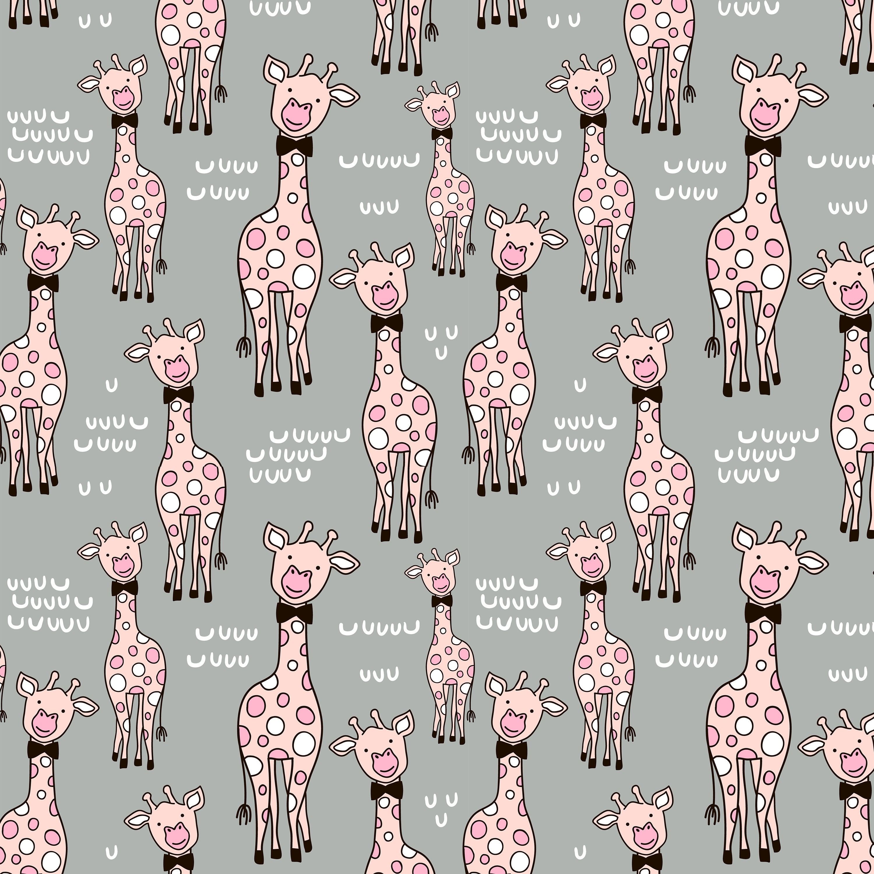 Pink Giraffe Fabric By The Yard 100 Organic Interlock Knit Etsy