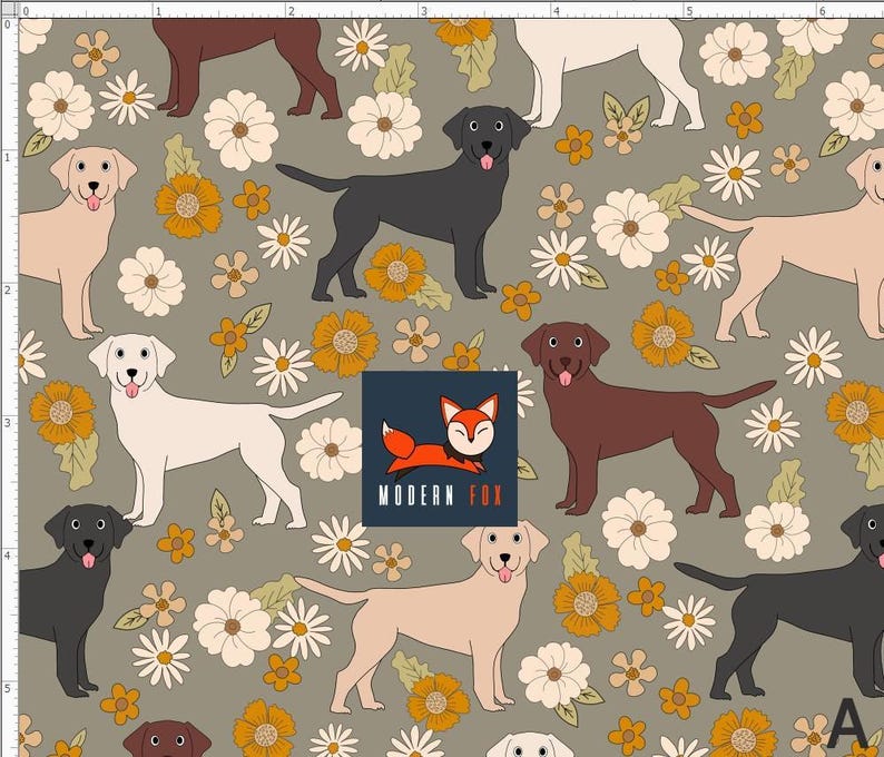 DG58 - Dog Life Fabric, Cute Dog Fabric, Paw Print fabric, Custom Printed Fabric A