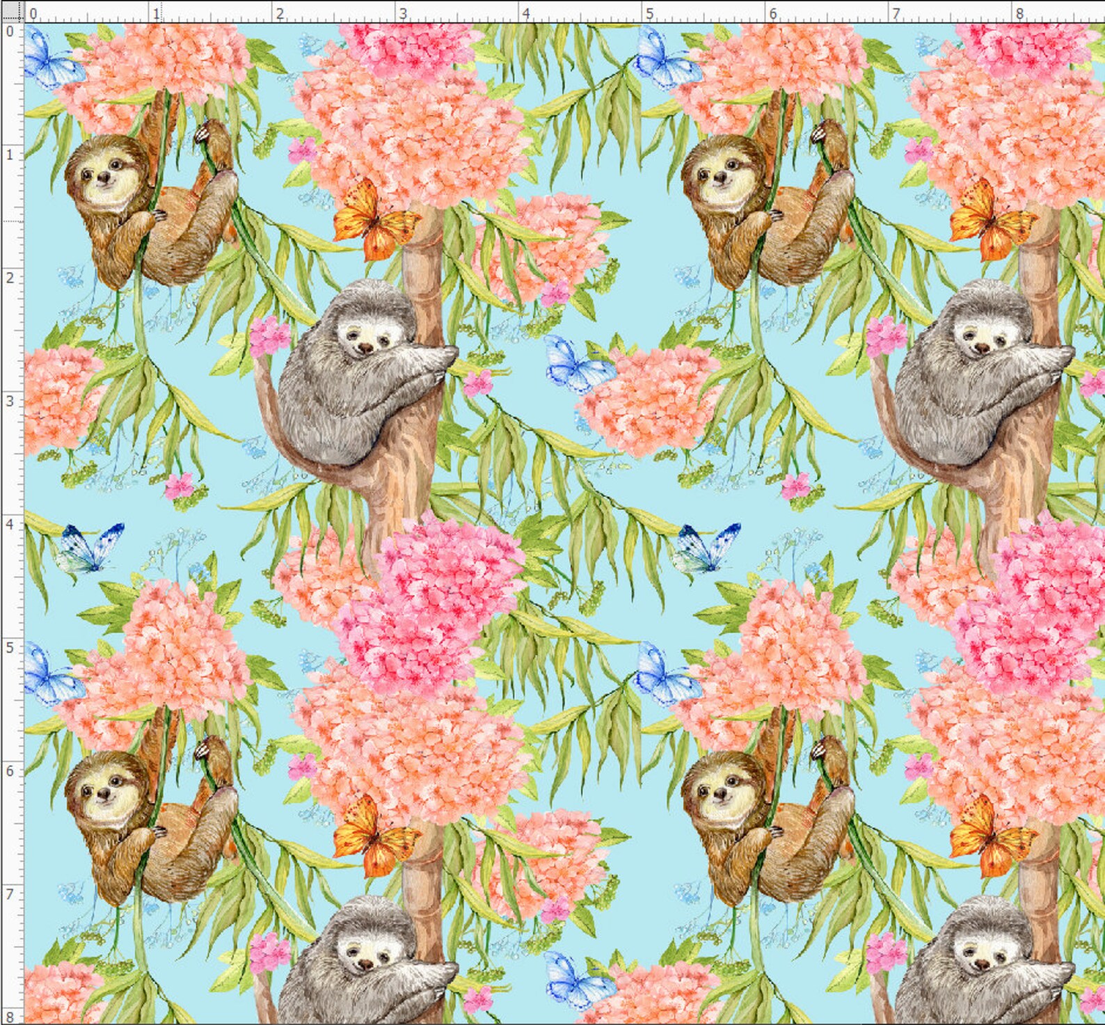 Sloth Fabric by the Yard. Sloth Wild Animal Jungle Pattern | Etsy