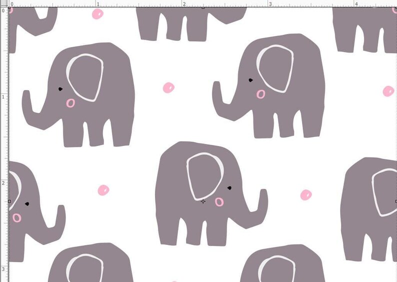 EANT1 - Elephant Fabric by the Yard. Custom Print Fabric. image 2