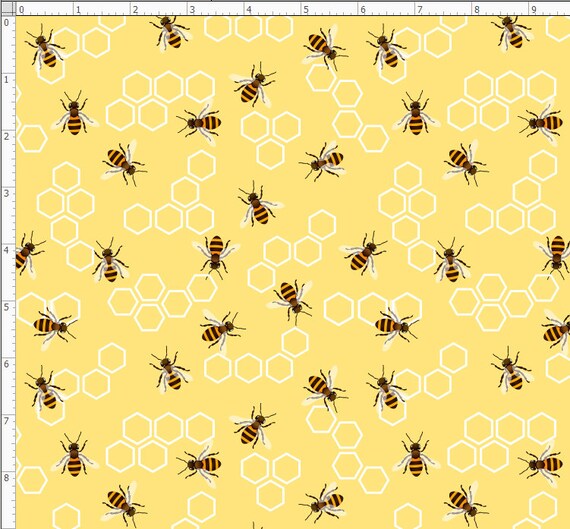 Bee Fabric, Bumble Bee Fabric, Honey Bee, Custom Print Fabric, Kona Cotton,  Liverpool Knit, Bullet Knit. BB12 