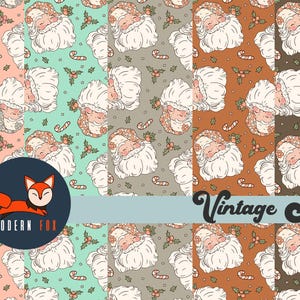 Christmas Santa Claus Fabric, Vintage Santa Fabric, Winter Fabric, Vintage Christmas Fabric, Custom Print Fabric (WNT183)