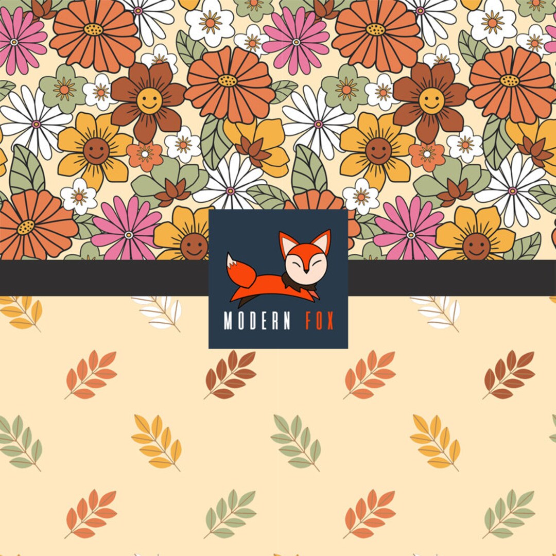 Fall Flower Fabric by the Yard Fall Season Fabric Custom Etsy