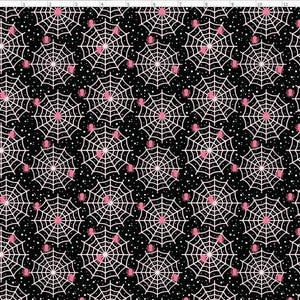 Pink Spider Web Fabric By The Yard, Pink Halloween, Custom Printed Fabric By The Yard (HAL202)