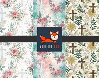 ET155 - Cross, Faith, Christian Religion Easter fabric, Jesus Christ Fabric, Custom Printed Fabric By The Yard