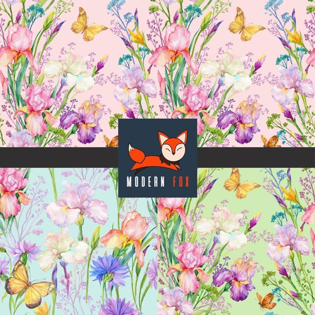FLW36 - Spring Floral Pattern Fabric, Spring Flower Fabric, Custom ...