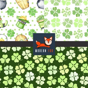 STP24 - Lucky, Four Leaf Clover, Shamrock, St. Patrick's Day Fabric, St. Patrick's Fabric, Custom Printed Fabric By The Yard